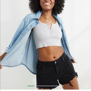 Aerie Distressed Daydream Denim Shorts